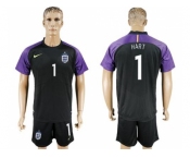 England #1 Hart Black Goalkeeper Soccer Country Jersey