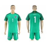England #1 Hart Green Goalkeeper Soccer Country Jersey