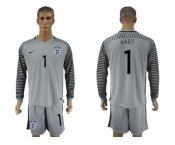 England #1 Hart Grey Goalkeeper Long Sleeves Soccer Country Jersey