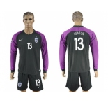 England #13 Heaton Black Long Sleeves Goalkeeper Soccer Country Jersey