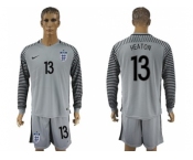 England #13 Heaton Grey Goalkeeper Long Sleeves Soccer Country Jersey