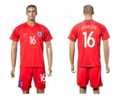 England #16 Jagielka Away Soccer Country Jersey1