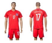 England #17 Henderson Away Soccer Country Jersey1