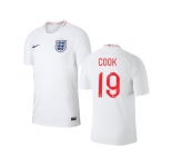 England #19 Cook Home Thai Version Soccer Country Jersey