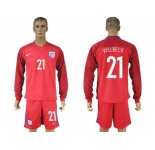 England #21 Welbeck Away Long Sleeves Soccer Country Jersey