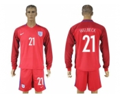 England #21 Welbeck Away Long Sleeves Soccer Country Jersey