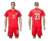 England #21 Welbeck Away Soccer Country Jersey1