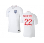England #22 Rashford Home Thai Version Soccer Country Jersey