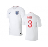 England #3 Rose Home Thai Version Soccer Country Jersey