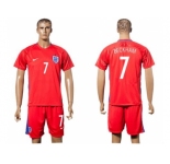 England #7 Beckham Away Soccer Country Jersey1
