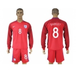 England #8 Barkley Away Long Sleeves Soccer Country Jersey