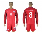 England #8 Lampard Away Long Sleeves Soccer Country Jersey