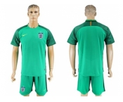 England Blank Green Goalkeeper Soccer Country Jersey