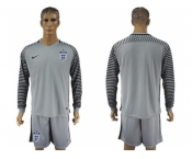 England Blank Grey Goalkeeper Long Sleeves Soccer Country Jersey