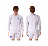 England Blank White Long Sleeves Goalkeeper Soccer Country Jersey