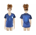 Women England #11 Vardy Away Soccer Country Jersey