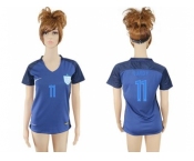Women England #11 Vardy Away Soccer Country Jersey