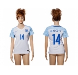 Women England #14 Walcott Home Soccer Country Jersey