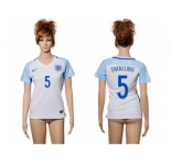Women England #5 Smalling Home Soccer Country Jersey