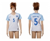 Women England #5 Smalling Home Soccer Country Jersey
