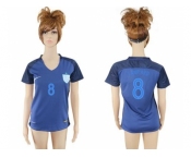 Women England #8 Lampard Away Soccer Country Jersey