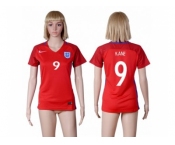 Women England #9 Kane Away Soccer Country Jersey1