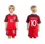 England #10 Rooney Away Kid Soccer Country Jersey