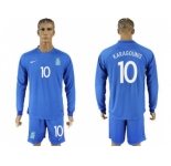 Greece #10 Karagounis Away Long Sleeves Soccer Country Jersey