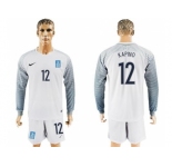 Greece #12 Kapino White Goalkeeper Long Sleeves Soccer Country Jersey