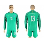 Greece #13 Vellidis Green Goalkeeper Long Sleeves Soccer Country Jersey