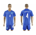 Greece #4 Manolas Away Soccer Country Jersey