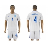 Greece #4 Manolas Home Soccer Country Jersey