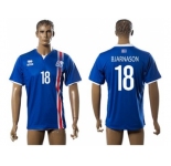 Iceland #18 Bjarnason Home Soccer Country Jersey1