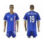 Iceland #19 Magnusson Home Soccer Country Jersey
