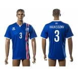 Iceland #3 Haukssonv Home Soccer Country Jersey1