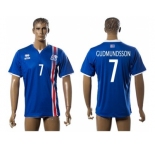 Iceland #7 Gudmundsson Home Soccer Country Jersey1