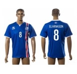 Iceland #8 Bjarnason Home Soccer Country Jersey1