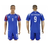 Iceland #9 Sigthorsson Home Soccer Country Jersey