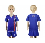Iceland Blank Home Kid Soccer Country Jersey
