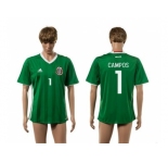 Mexico #1 Campos Green Home Soccer Country Jersey1