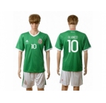 Mexico #10 Blanco Green Home Soccer Country Jersey