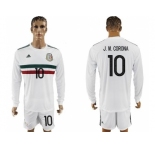 Mexico #10 J.M.Corona Away Long Sleeves Soccer Country Jersey