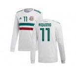 Mexico #11 Aquino Away Long Sleeves Soccer Country Jersey