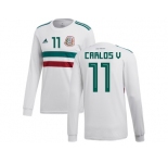 Mexico #11 Carlos V Away Long Sleeves Soccer Country Jersey