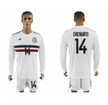 Mexico #14 Chicharito Away Long Sleeves Soccer Country Jersey