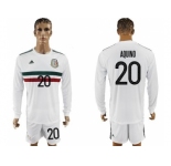 Mexico #20 Aquino Away Long Sleeves Soccer Country Jersey