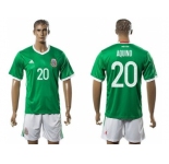 Mexico #20 Aquino Green Home Soccer Country Jersey1
