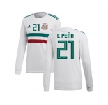 Mexico #21 C.Pena Away Long Sleeves Soccer Country Jersey