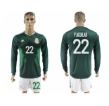 Mexico #22 P.Aguilar Home Long Sleeves Soccer Country Jersey