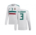 Mexico #3 Y.Corona Away Long Sleeves Soccer Country Jersey